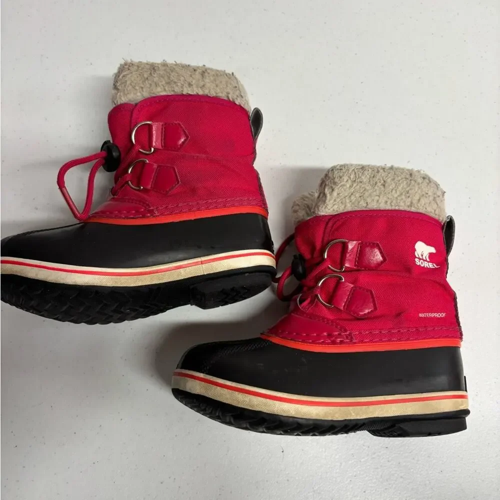 Sorel Kids' Yoot Pac Nylon Waterproof Pink Boots Child Size 12